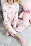 Kadın Süet Alt Üst Aynı Pijama Takımı Pembe