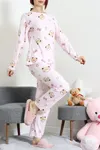 Kadın Süet Alt Üst Aynı Pijama Takımı Pembe