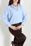 Kadın Oversize Poplin Gömlek Bebemavisi