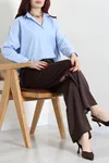 Kadın Oversize Poplin Gömlek Bebemavisi