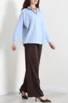 Kadın Oversize Poplin Gömlek Bebemavisi