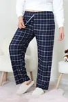 Kadın Büyük Beden Süet Pijama Altı Lacivert