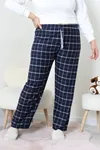 Kadın Büyük Beden Süet Pijama Altı Lacivert