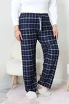 Kadın Büyük Beden Süet Pijama Altı Lacivert