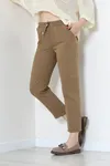 Kadın Dabıl Bağcıklı Pantolon Yağyeşili