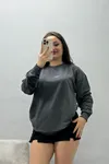 Kadın Baskılı 2 İplik Sweat Antrasit