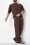 3 İplik Şardonlu Erkek Eşofman Takımı Kahve