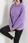 Kadın 3 İplik Kanguru Cepli Sweat Lila