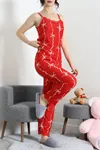 Kadın Süet 3'Lü Pijama Set Kırmızı