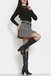 Kadın Dik Yaka Yumoş Body Siyah
