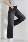 Kadın Palazzo Kot Pantolon Füme