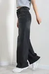 Kadın Palazzo Kot Pantolon Füme