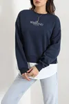 Kadın Nakışlı Şardonlu Sweat Lacivert