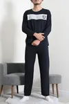 Süprem Baskılı Erkek Pijama Takımı Lacivert