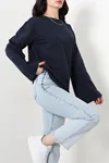 Kadın İki İplik Kimono Kol Sweat Lacivert