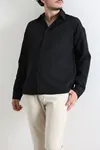 Oversize Dabıl Erkek Gömlek Siyah