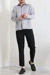 Oversize Dabıl Erkek Gömlek Gri