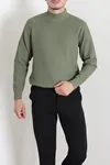 Erkek Erkak Yarım Balıkçı Yaka Triko Haki