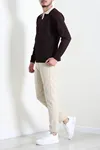 Yaka Garnili Erkek Triko Sweat Mürdüm
