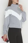 Kadın 3 İplik Kompakt Oversize Fermuarlı Sweat Griekru
