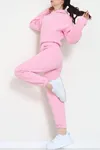 Kadın 3 İplik Şardonlu Eşofman Takımı Pembe