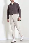 Gabardin Kumaş Erkek Gömlek Kahve