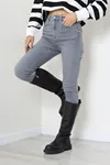 Kadın Dar Paça Kot Pantolon Gri