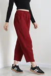 Kadın Beli Lastikli Bubble Pantolon Bordo