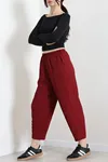 Kadın Beli Lastikli Bubble Pantolon Bordo