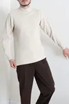 Erkek Erkak Yarım Balıkçı Yaka Triko Taş