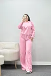Kadın Biyeli 2 İplik Eşofman Takımı Pembe Model TV-97092
