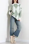 Kadın Etnik Desen Triko Bejçağla