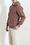 Kanguru Cepli Şardonlu 3 İplik Erkek Sweat Açık Kahve