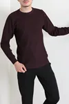 Bisiklet Yaka Triko Erkek Mürdüm