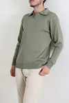 Polo Yaka Erkek Triko Sweat Haki