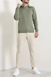 Polo Yaka Erkek Triko Sweat Haki