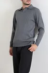 Polo Yaka Erkek Triko Sweat Antrasit