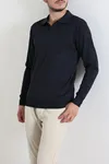 Polo Yaka Erkek Triko Sweat Lacivert