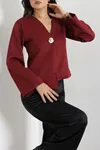 Kadın Kimono Kol Scuba Ceket Bordo
