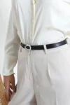 Kadın Aksesuar Kemer Siyahgümüş