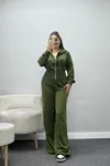 Kadın 2 İplik Fermuarlı Eşofman Takımı Haki
