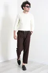 Düğmeli Polo Yaka Erkek Triko Sweat Krem