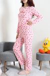Kadın Waffle Pijama Takımı Pembe