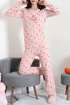 Kadın Waffle Pijama Takımı Pudra