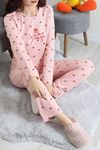 Kadın Waffle Pijama Takımı Pudra