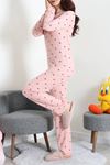 Kadın Waffle Pijama Takımı Pudra