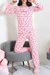 Kadın Waffle Pijama Takımı Pembe