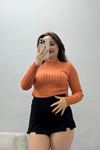 Kadın Uzun Kollu Triko Kiremit