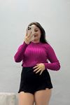 Kadın Uzun Kollu Triko Fuşya