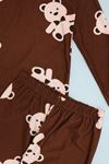 5-12 Yaş Süet Çocuk Pijama Takımı Kahve